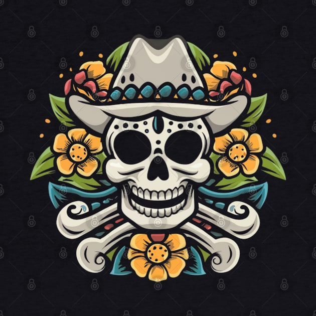 Cowboy Skull tattoo art by Goku Creations